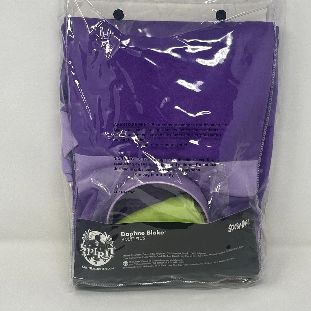 NEW Spirit Scooby-Doo Daphne Adult Plus Costume 2X Dress, Scarf, Headband - Picture 5 of 6